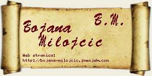 Bojana Milojčić vizit kartica